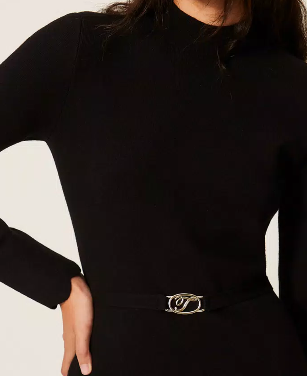 Abito lungo in maglia con cintura TWINSET