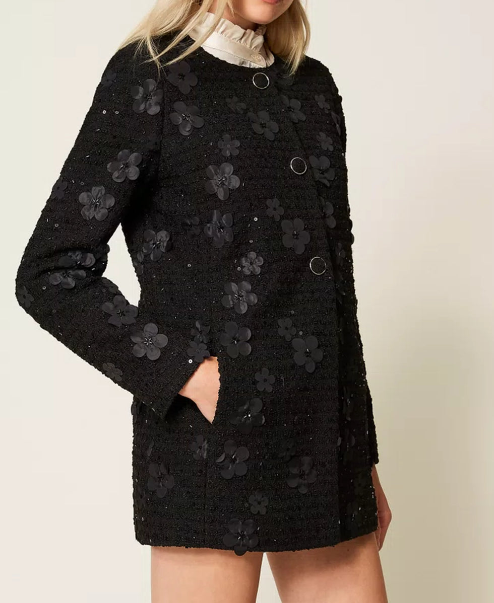 CAPPOTTO BOUCLE' FIORI TWINSET