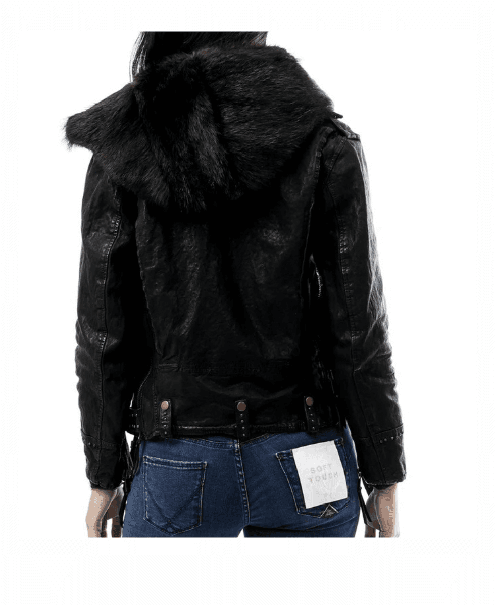 GIACCA OF REWORKED STUDDED LEATHER FRONT STREET