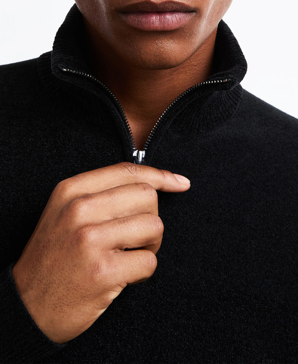 VELVET HALF ZIP KNIT UOMO