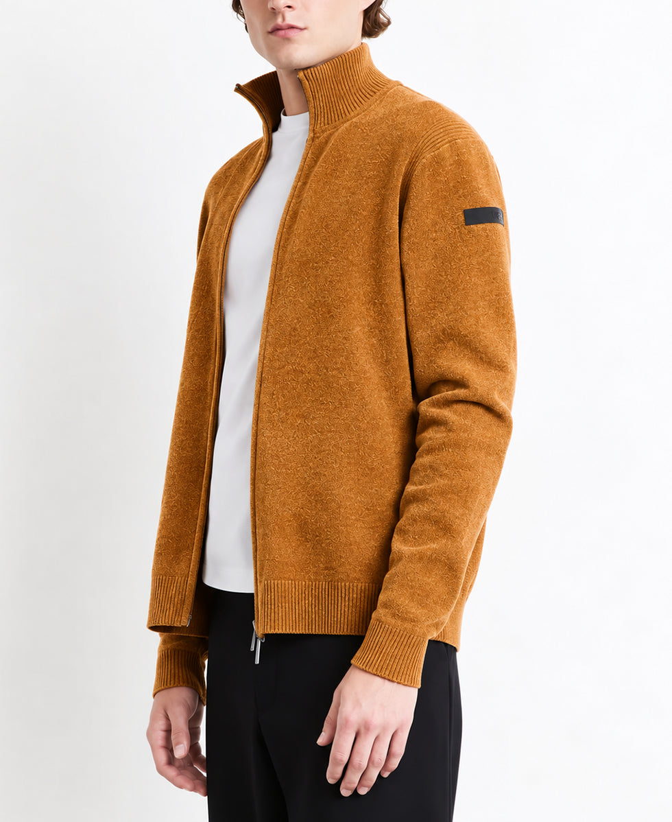 VELVET FULL ZIP KNIT  UOMO